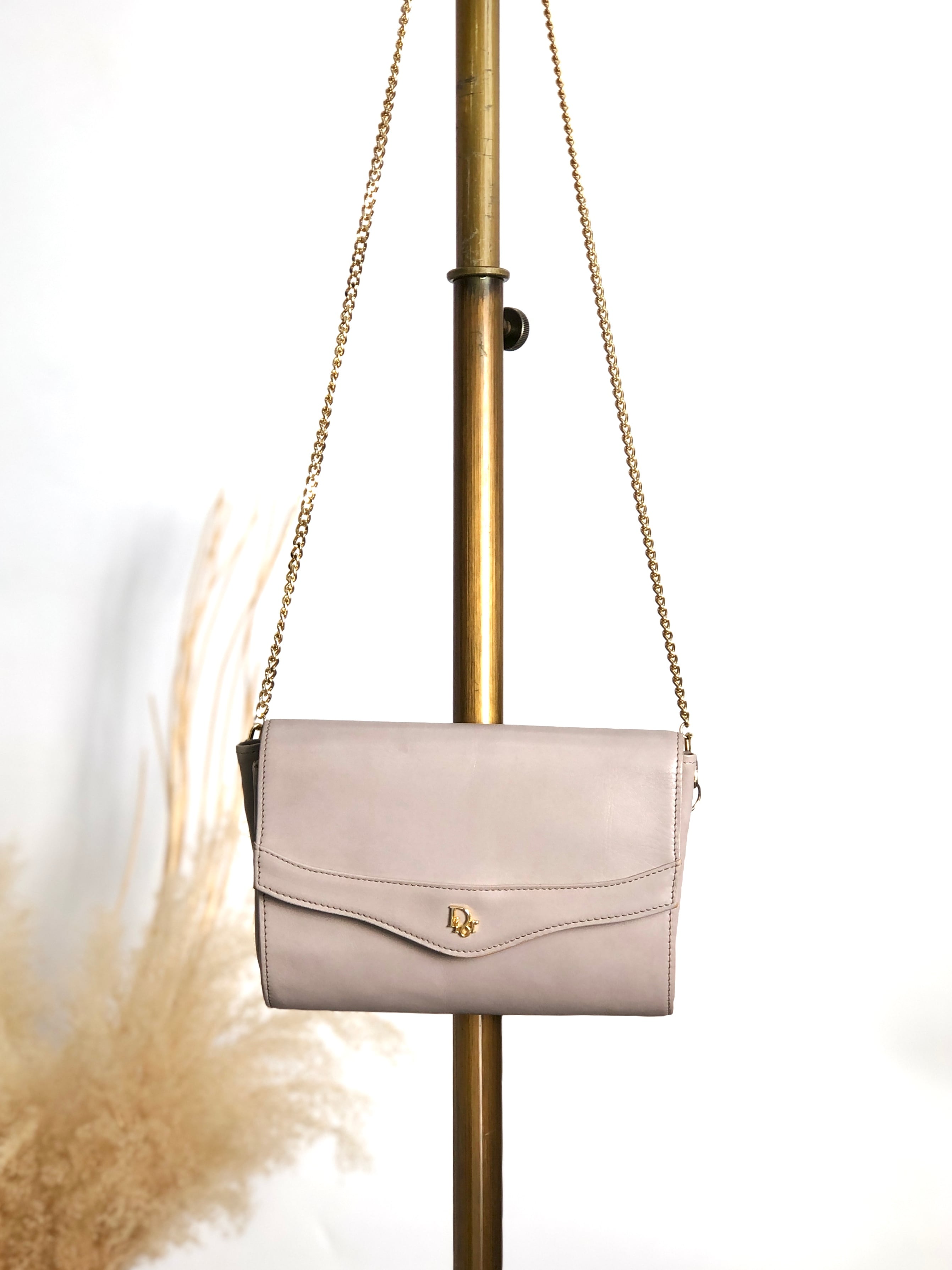 クリスチャンディオール レザー PVC ヴィンテージ 3way チェーンバッグ Christian Dior クリスチャン ディオール ショルダーバッグ グレー