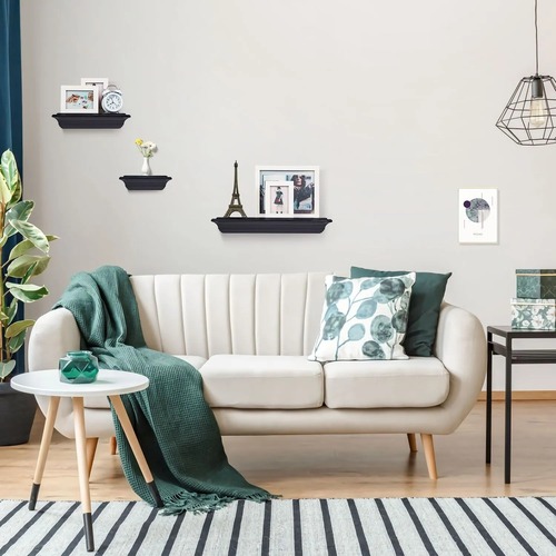 ヴィンテージ　ブラック　黒モダン　3ピース　収納ラック　３セット　ウォールシェルフ　壁掛け　壁面収納　ラック　リビングルーム　ベットルーム　寝室　トイレ　木製　ギフト　北欧　ギフト　おしゃれ　シンプル　かっこいい　スタイリッシュ