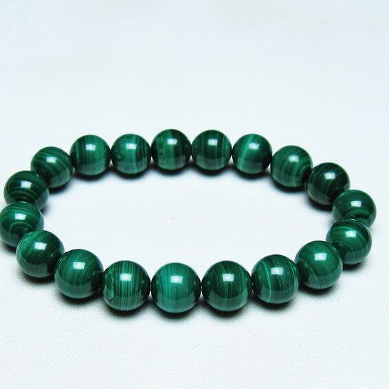 マラカイト ブレスレット 10mm 一点物 メール便可 [M便 1/10] 111-40415