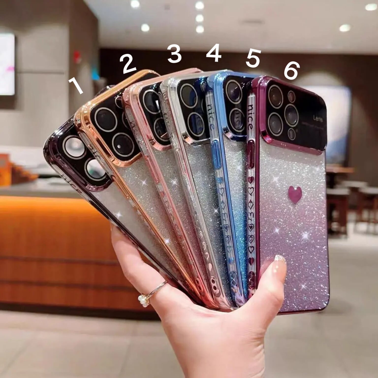 iPhoneケース iPhone15 iPhone14 ラメシート キラキラ ハート メッキ