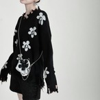 Irregular V-neck pullover sweater(ME085)