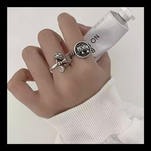 【予約】silver925 unisex ring 2piece シルバー925 男女兼用 リング 指輪 2つセット ブラック シルバー