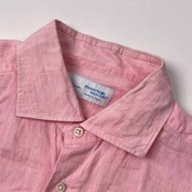 リネン100% Maker's Shirt 鎌倉 メーカーズシャツ カマクラ 長袖シャツ 41/ピンク メンズ 日本製