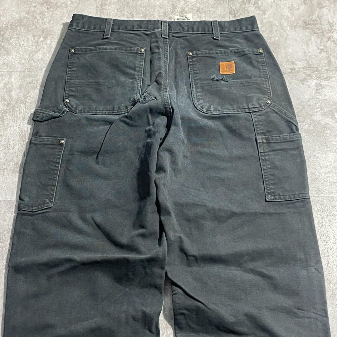 00s ブラック ダブルニー Carhartt B136 BLK 34×36 | ib2