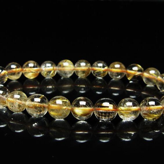 ルチルクォーツ ブレスレット 8mm タイチンルチル ブレスレット メール便可 [M便 1/10] 111-49143