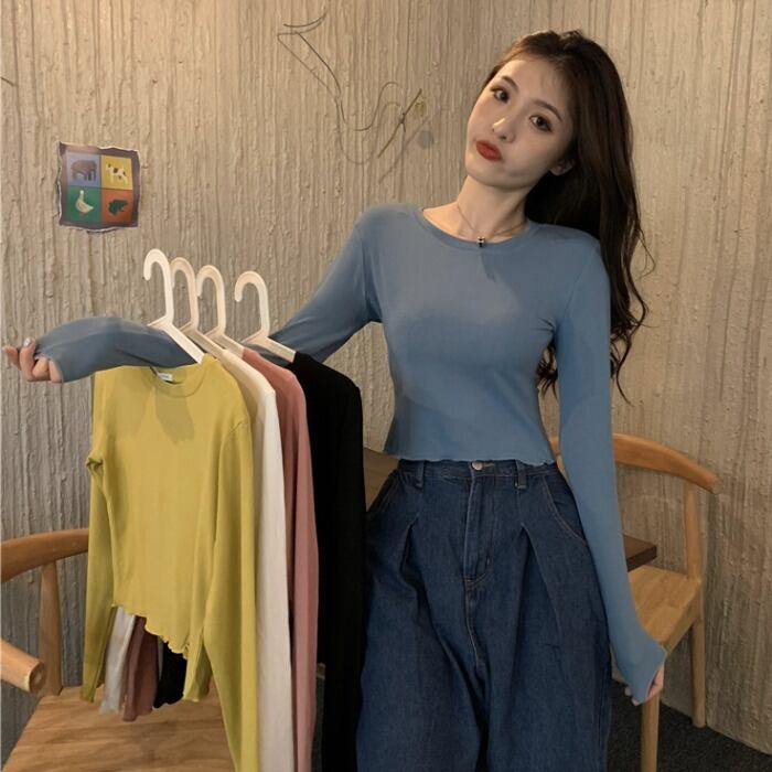 ブラックTシャツ シャツ スプリングオータムレッドトップス ロング 春物 秋物 1号婦人25585735445