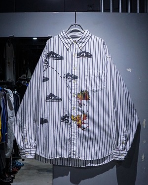 【add (C) vintage】“DKNY” Artistic Paint Vintage L/S Shirt