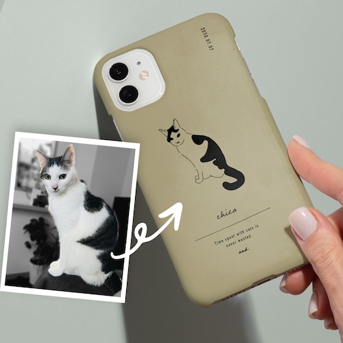uchi-no-neko／オリジナル猫イラストiPhoneケース（ベージュ）