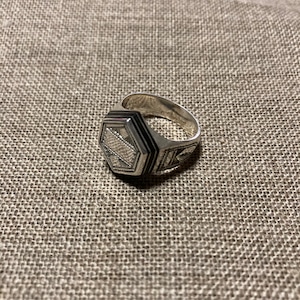 Tuareg pure Silver Hexagon Ring  size18