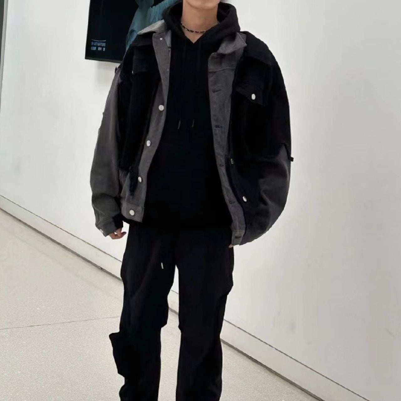 Faux Two-Piece High Street Denim Jacket(MT1355)