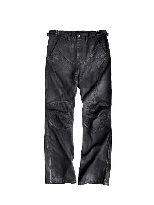 【CinderVein】Structural Waxed Coated Panel Denim Pants