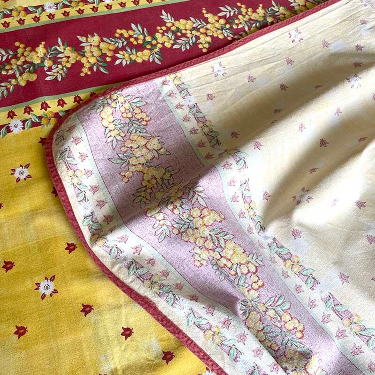 マルチクロス テーブルクロス ミモザ　コットン 　南仏柄 12clcy10