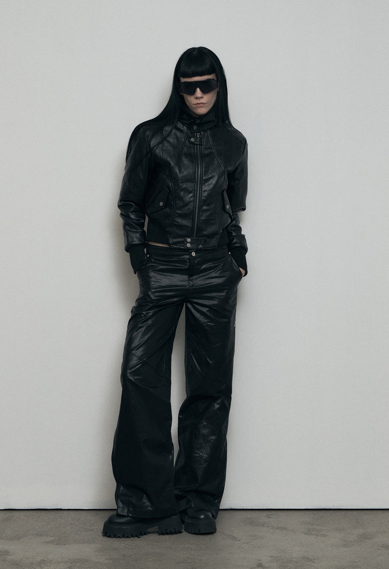 BOHEMIAN SEOUL] HIGH NECK MOTO JACKET, SLIM FIT 正規品 韓国 
