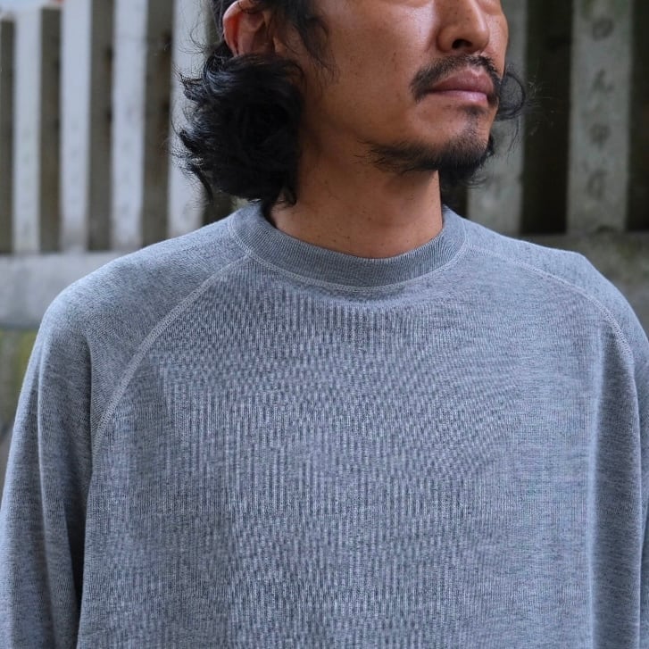 COMOLI(コモリ) /グレー裏毛クルーネック-GRAY-(D01-05045) | Signs