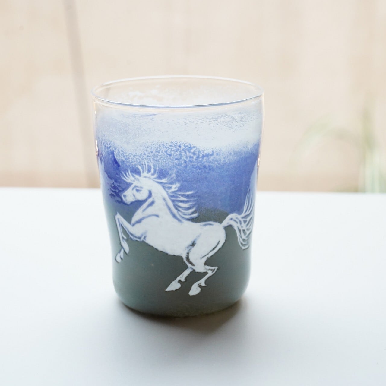 竹川久仁子】耐熱ガラス 白馬タンブラー T-15-B | ろにせら ギャラリー