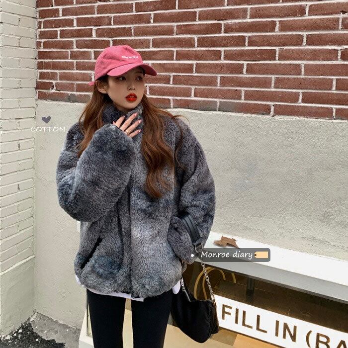 ウールジャケット レディースベルベットオータムウィンタールーズトップス ストリート 秋物 冬物 モンロー75810857567