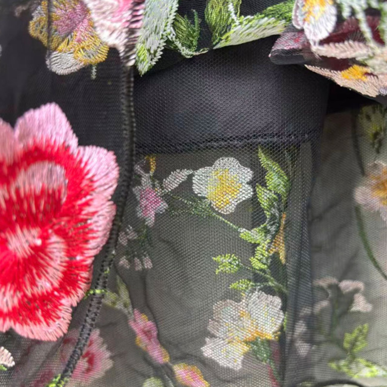 ブルーミング・エレガンス　フラワー刺繍スカート　M25185