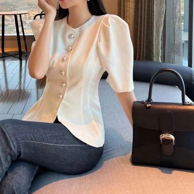 Peplum blouse(White・Black)