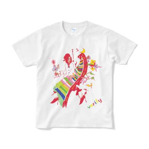 verify ポップ アート デザイン Tシャツ P-girl2 白