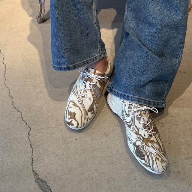 pas deux pareils【パ・ドゥ・パレイユ】「JAZZフラットシューズ」 | PJZ-002 (WHITE MARBLE /Men's SIZE)