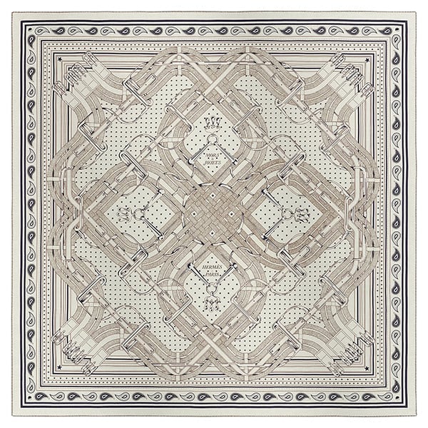 New HERMES エルメス カレジェアン 140 ショール スカーフ 馬銜