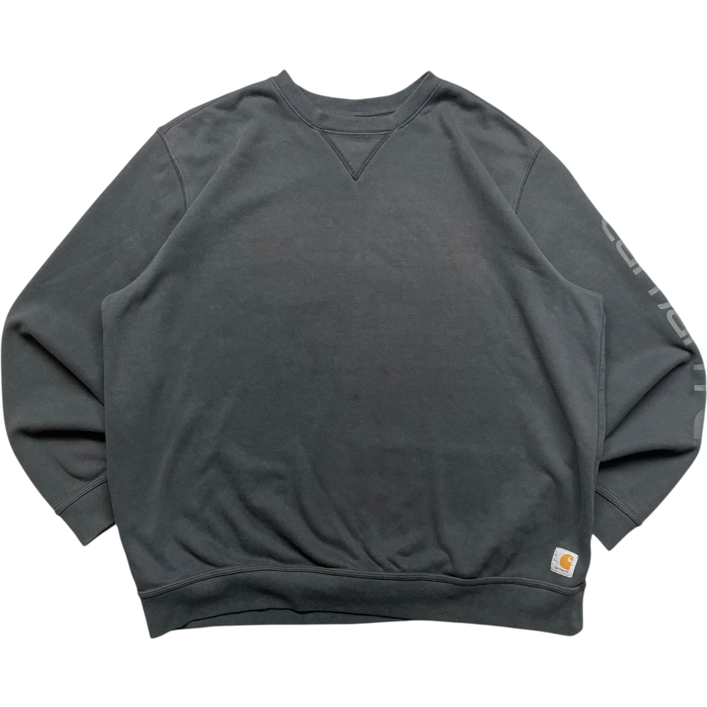《XL》Carhartt カーハート スウェット 無地 袖プリント ブラック no.9350