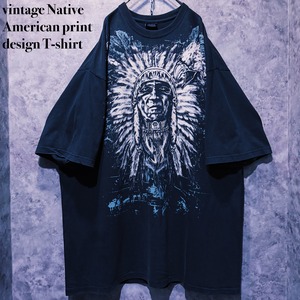 【doppio】vintage Native American print design T-shirt