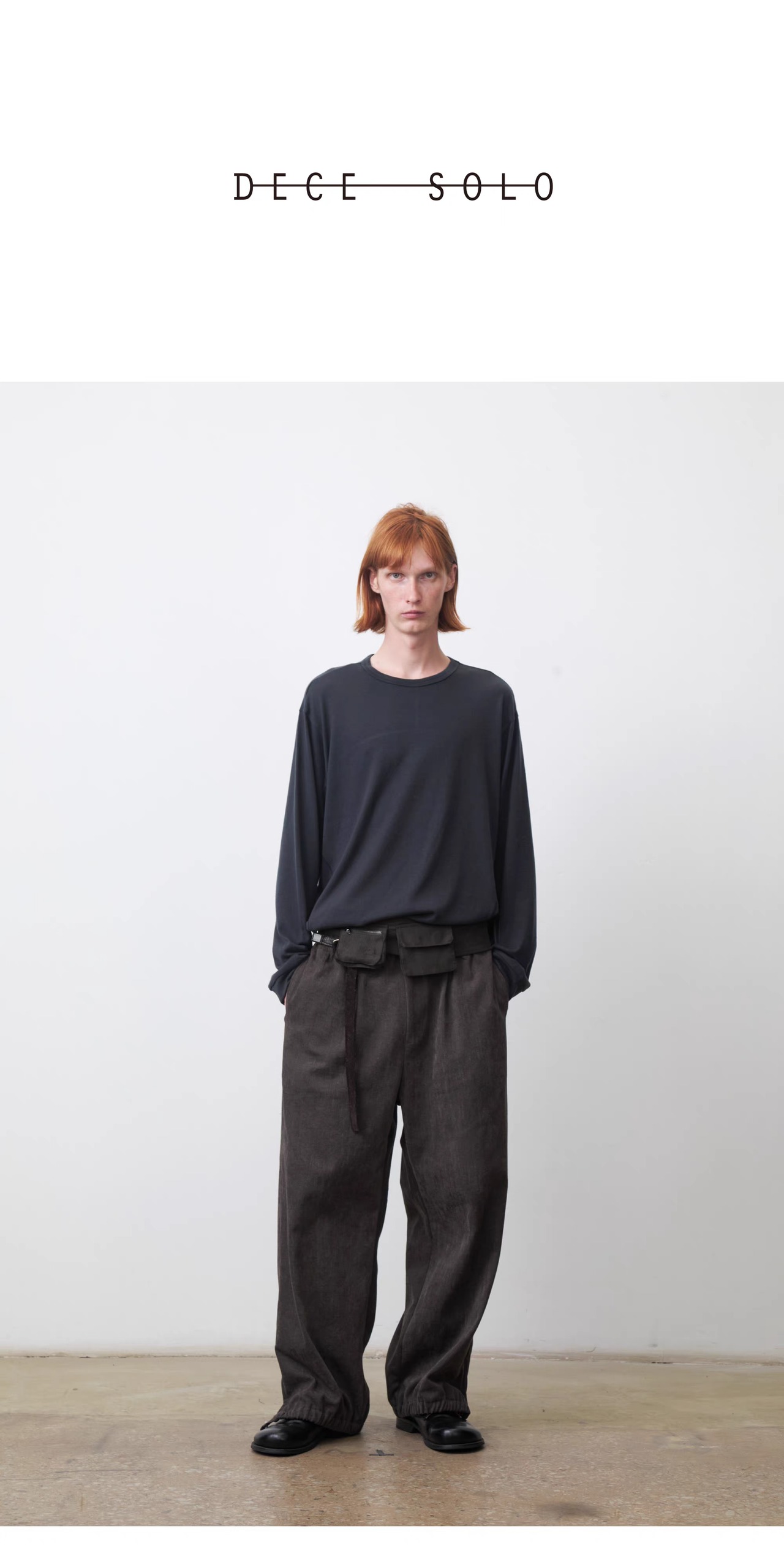 DECESOLO 26AW ウォッシャブル ウールブレンド ロングスリーブ Tシャツ