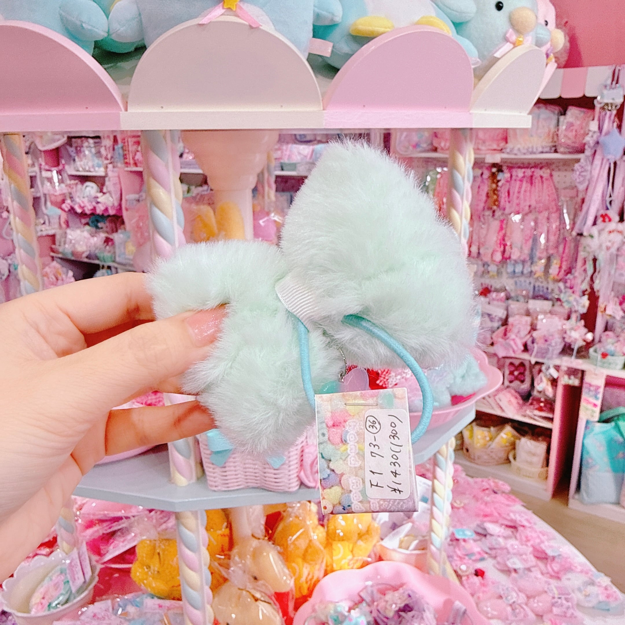 【F1】73-36ファーリボンヘアゴム