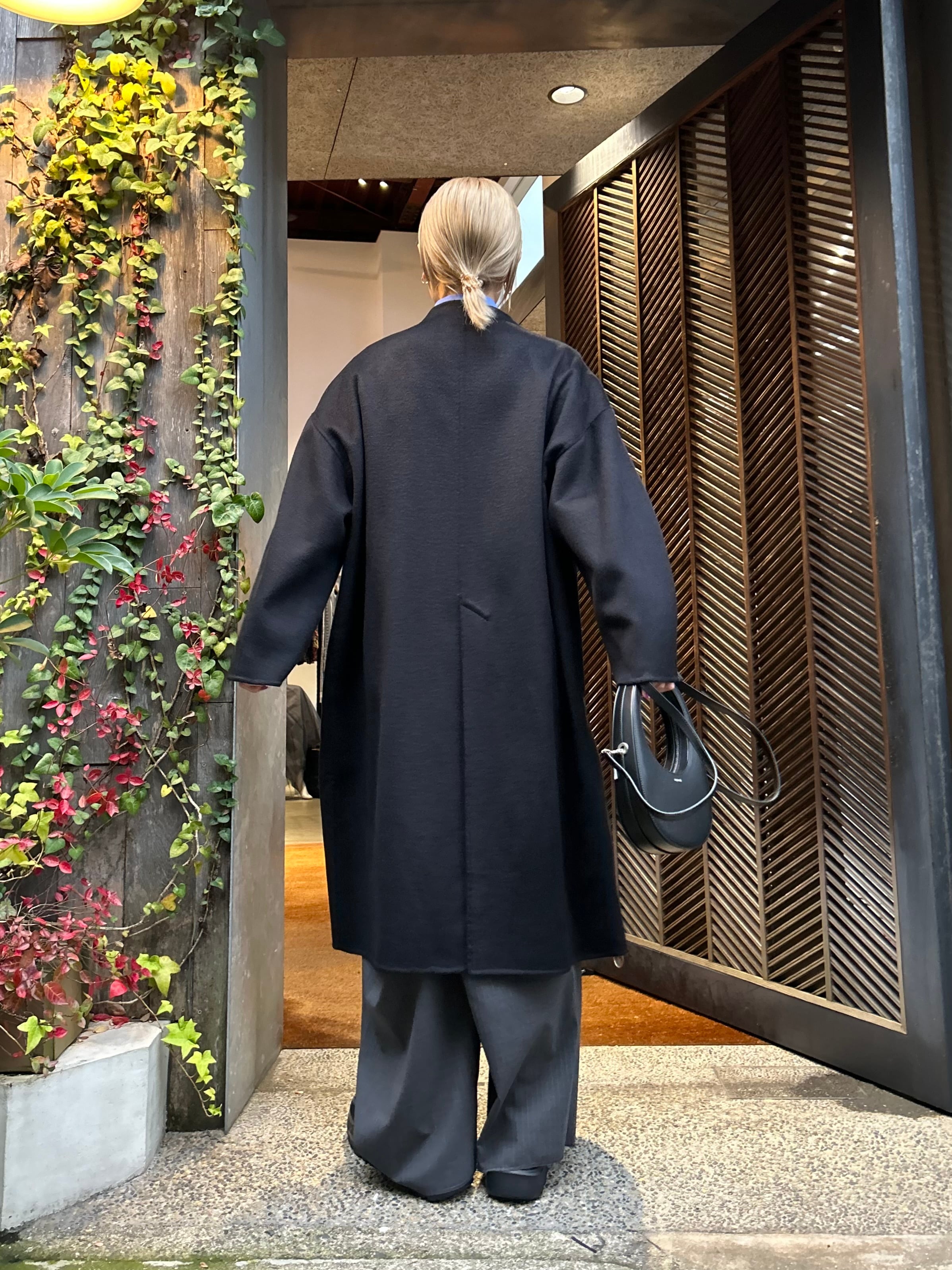 24AW】ENFOLD エンフォルド / NO-COLLAR WIDE COAT / ノーカラーコート 