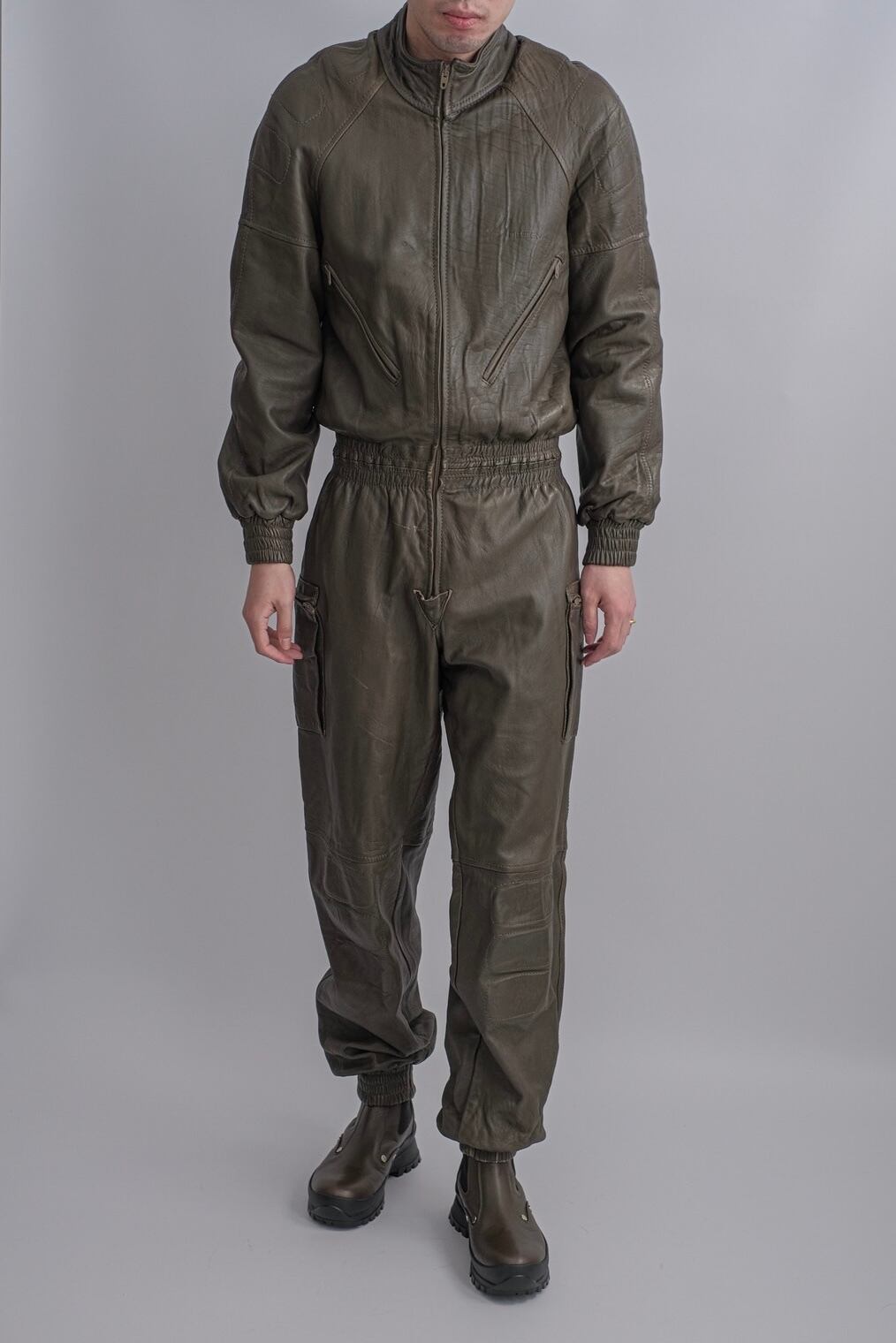 1990s leather jump suit