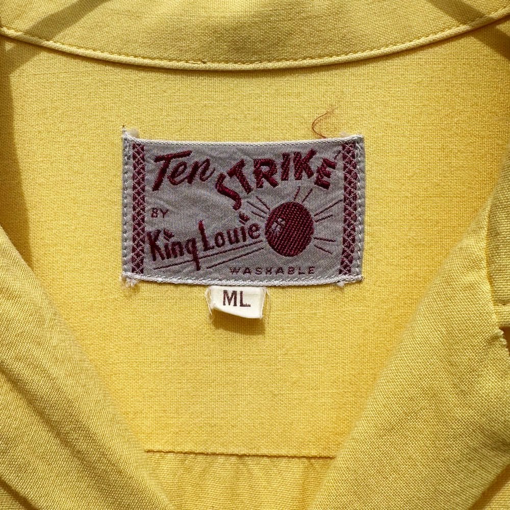 King Louie TEN STRIKE - Made In USA] Vintage rayon bowling shirt