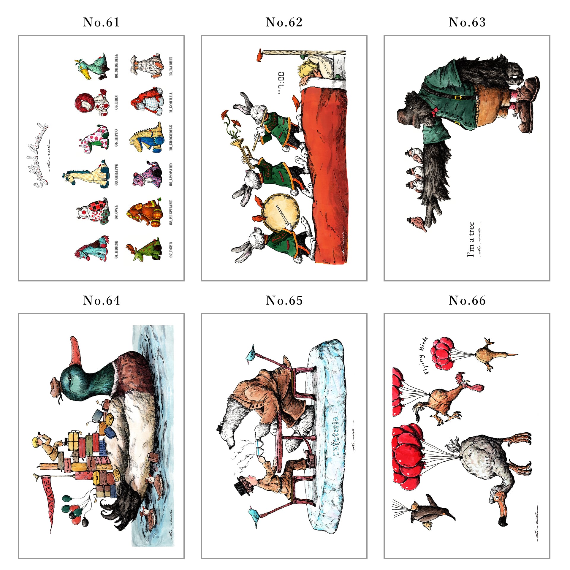 お好みのイラストカード3枚セット（キャンバス加工 / 全100種類