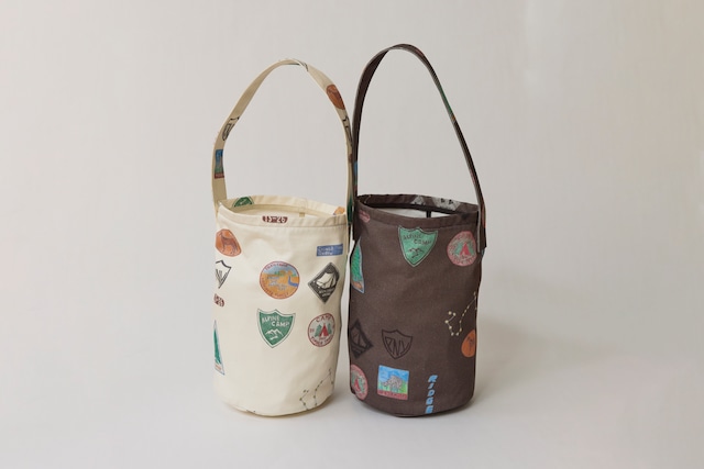 Vintage Patch Print Bucket Tote (PS27-AC01)