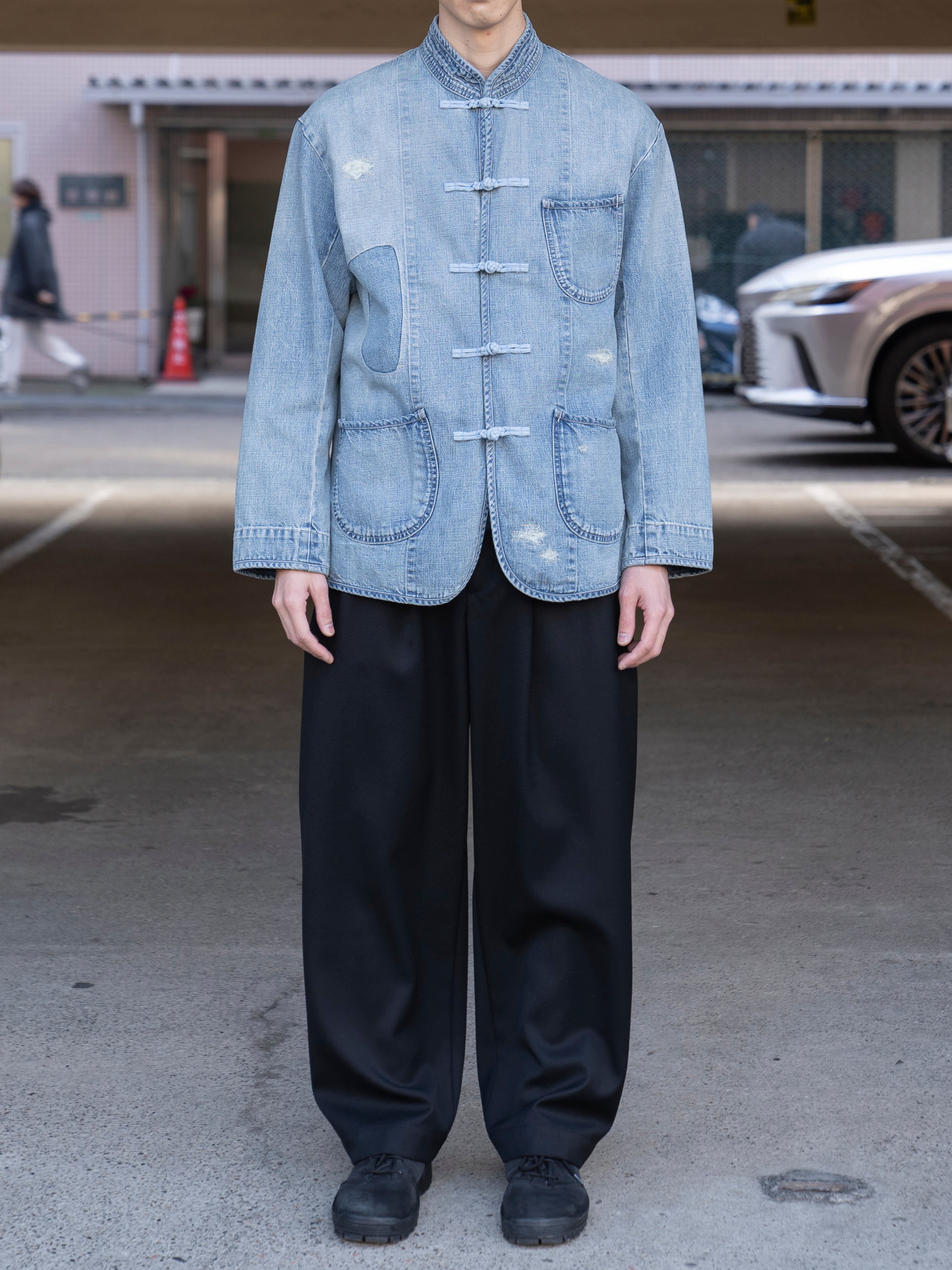 PORTER CLASSIC CANNERY ROW DENIM CHINESE JACKET BLUE PC-005-2620