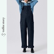 静かな午後を歩くストライプオーバーオール 《P0271》