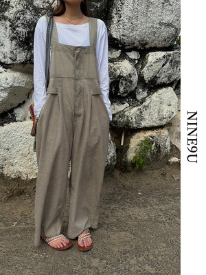 wide-pants casual relax overall 2color【NINE7765】