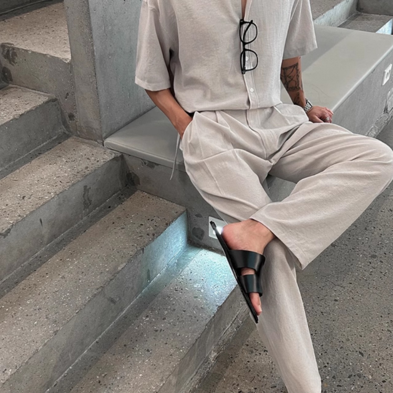 ルーズシンプルモダンパンツ（別売りでセットアップのシャツあり）　0601