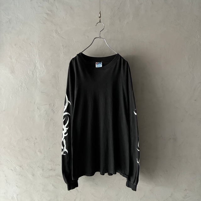 -BLACK CAT- 90's tribal print l/s T-shirt