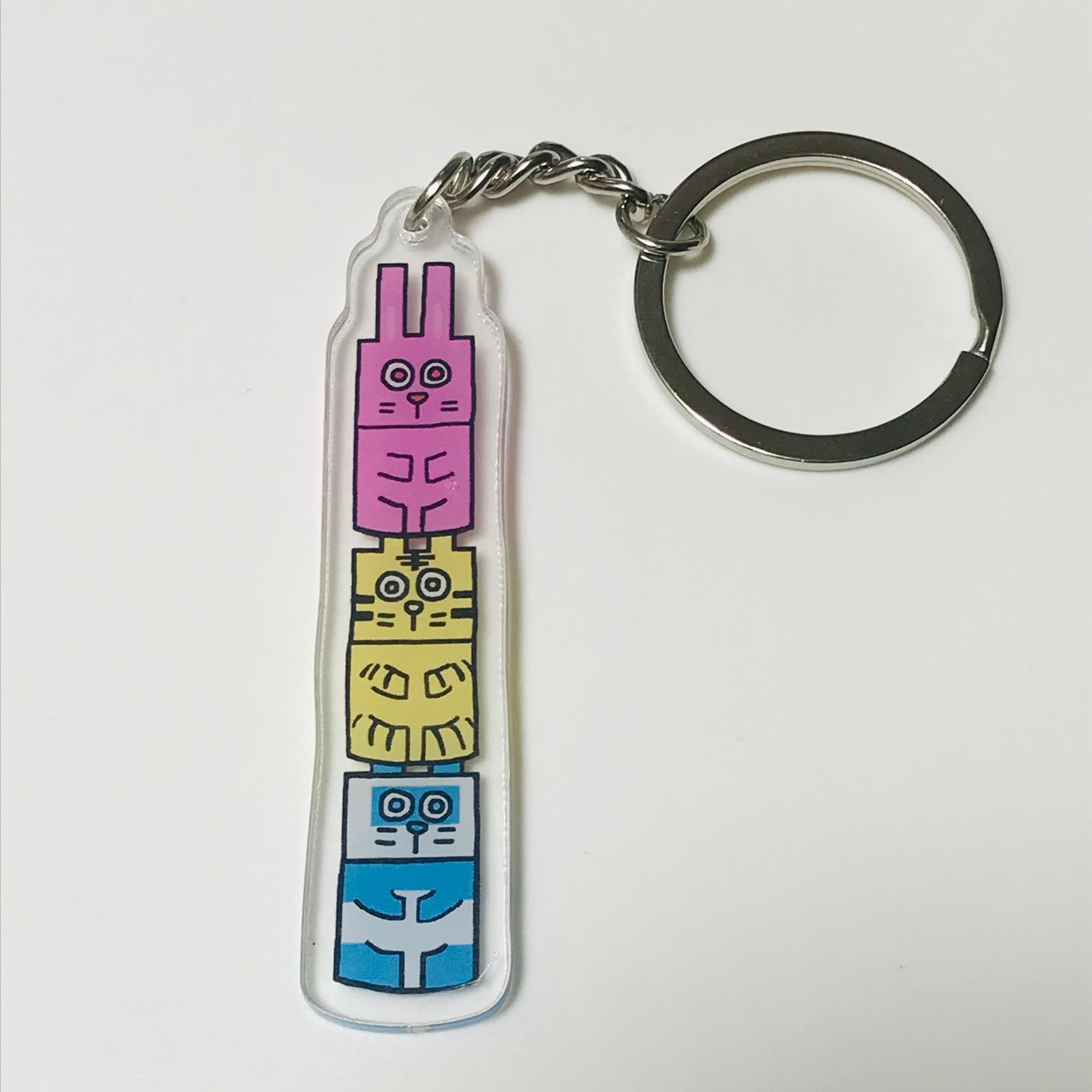 うさぎ虎パンダのトーテムポールアクリルキーホルダー | sonipin