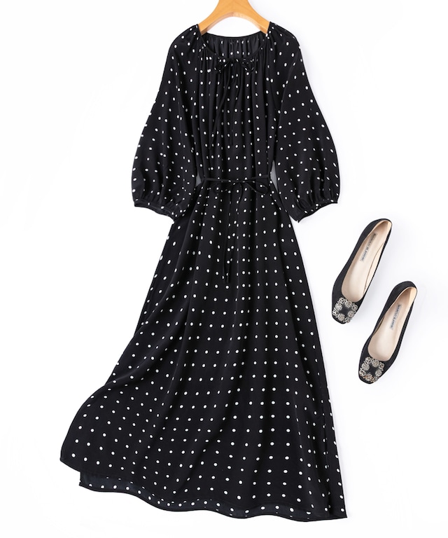 マルベリーシルク◆七分袖ワンピース【w-30301】