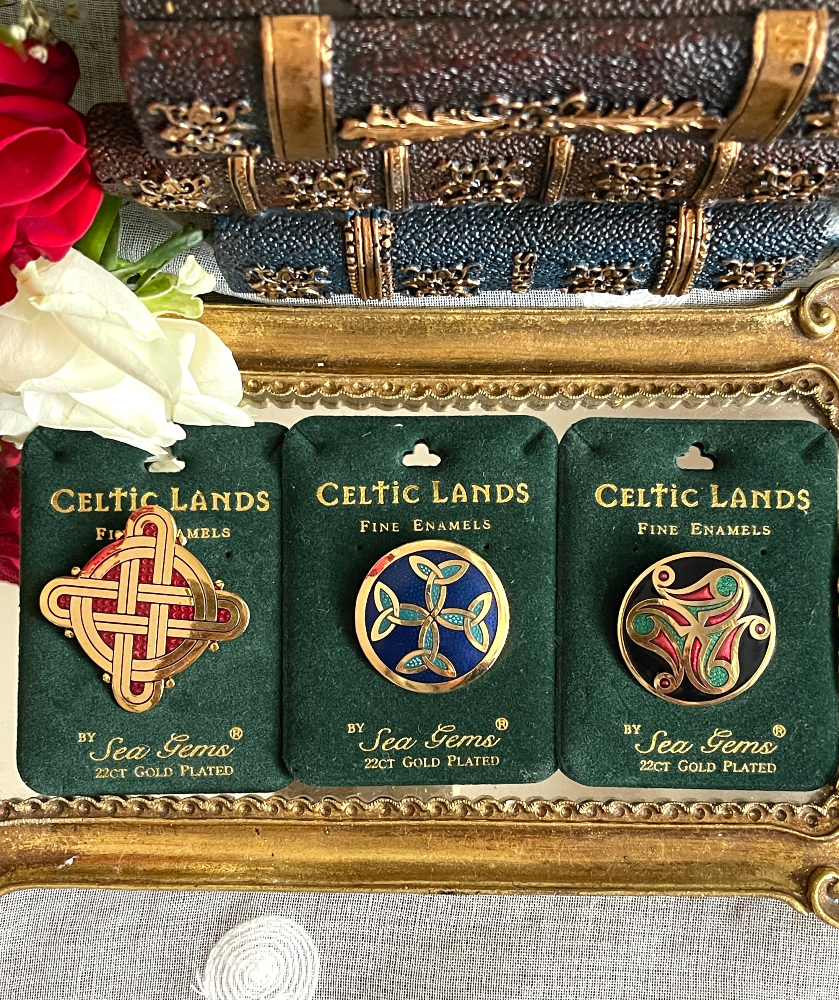 ◇22ctゴールドメッキ◇ブローチ◇ケルト◇ピンバッジ◇Celtic◇コーン