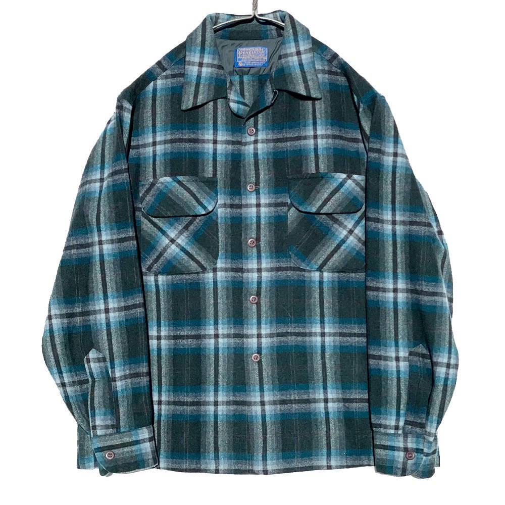 Pendleton [PENDLETON] vintage open collar wool shirt [1970s