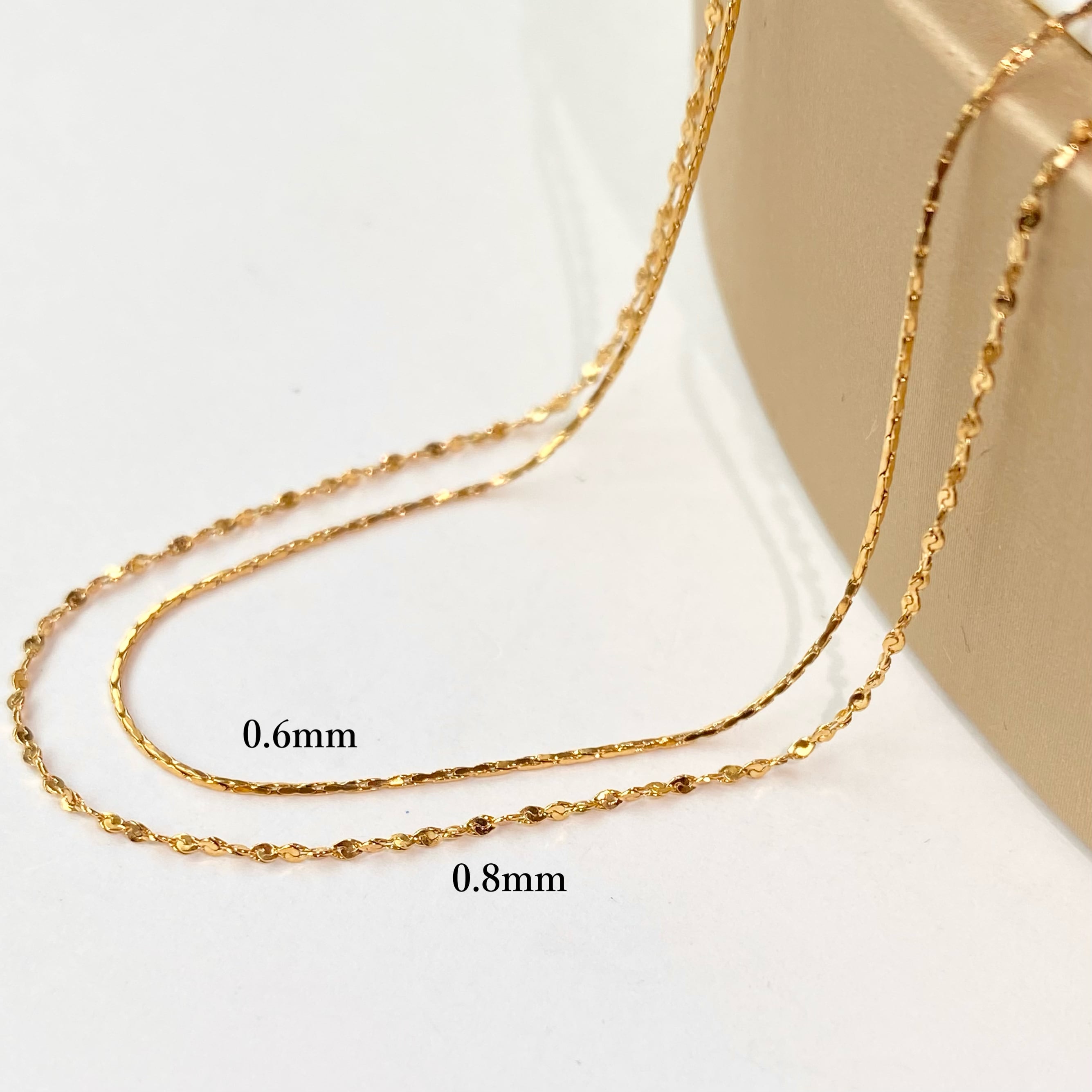 0.8mm×0.6mm ベーシック レイヤード ネックレス MN784 | emu