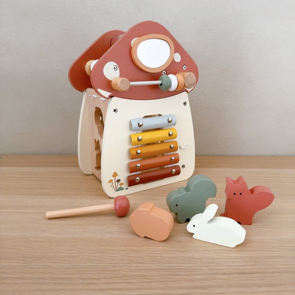 きのこハウス 木製おもちゃ アクティビティトイ 仕掛けおもちゃ 知育おもちゃ アウトレット品