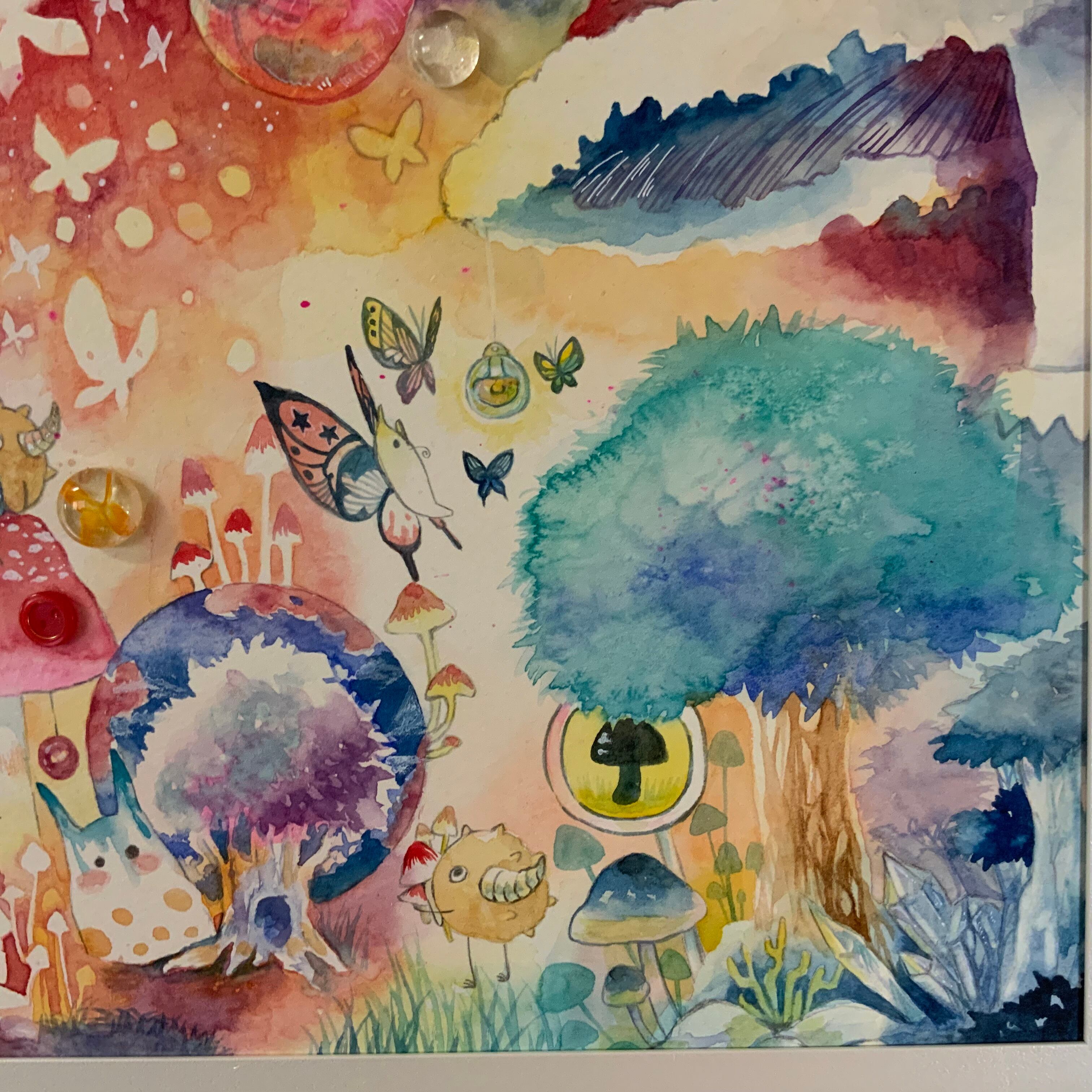 水彩画 ほわほわきのこ森 | Art shop 森羅万象