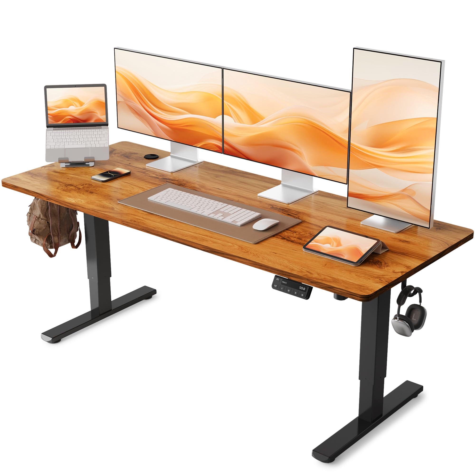 Sunon 電動昇降デスク（幅120cmX奥行60cm） 8分で組み立て 昇降式