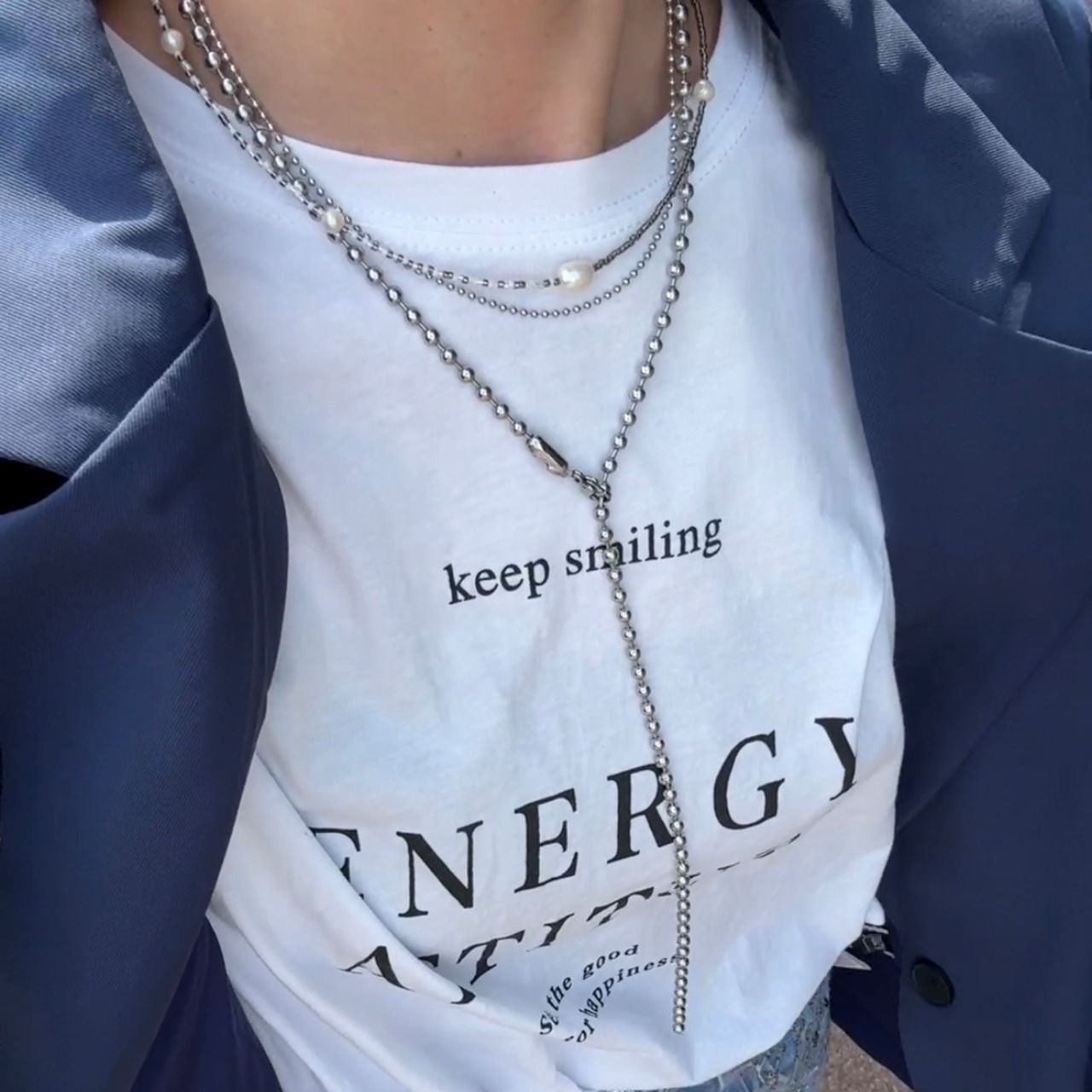 ［2way］ボールチェーン　ロングネックレス ［SSN010］