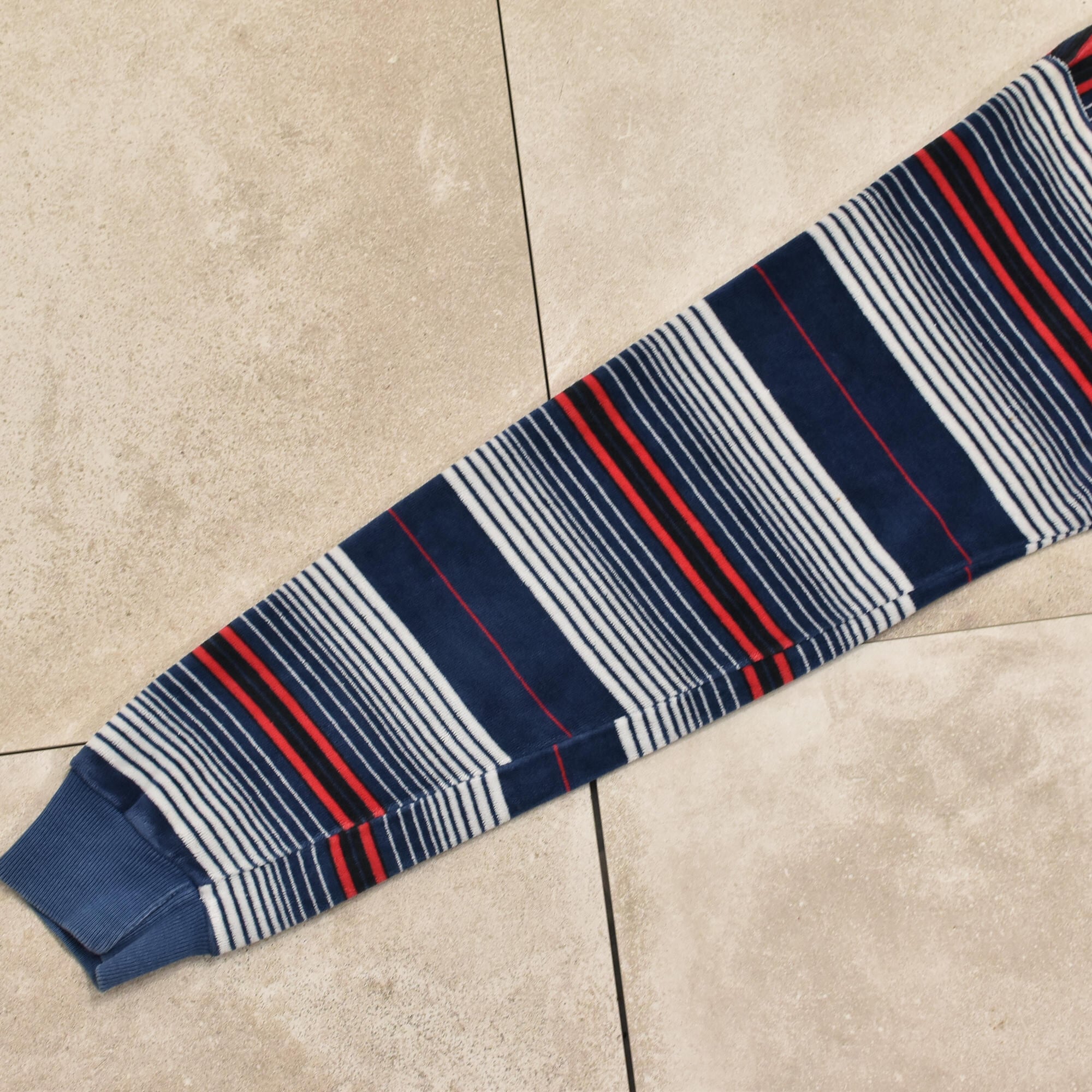 70s～ Vtg multi border velour polo shirt | 古着屋 grin days memory