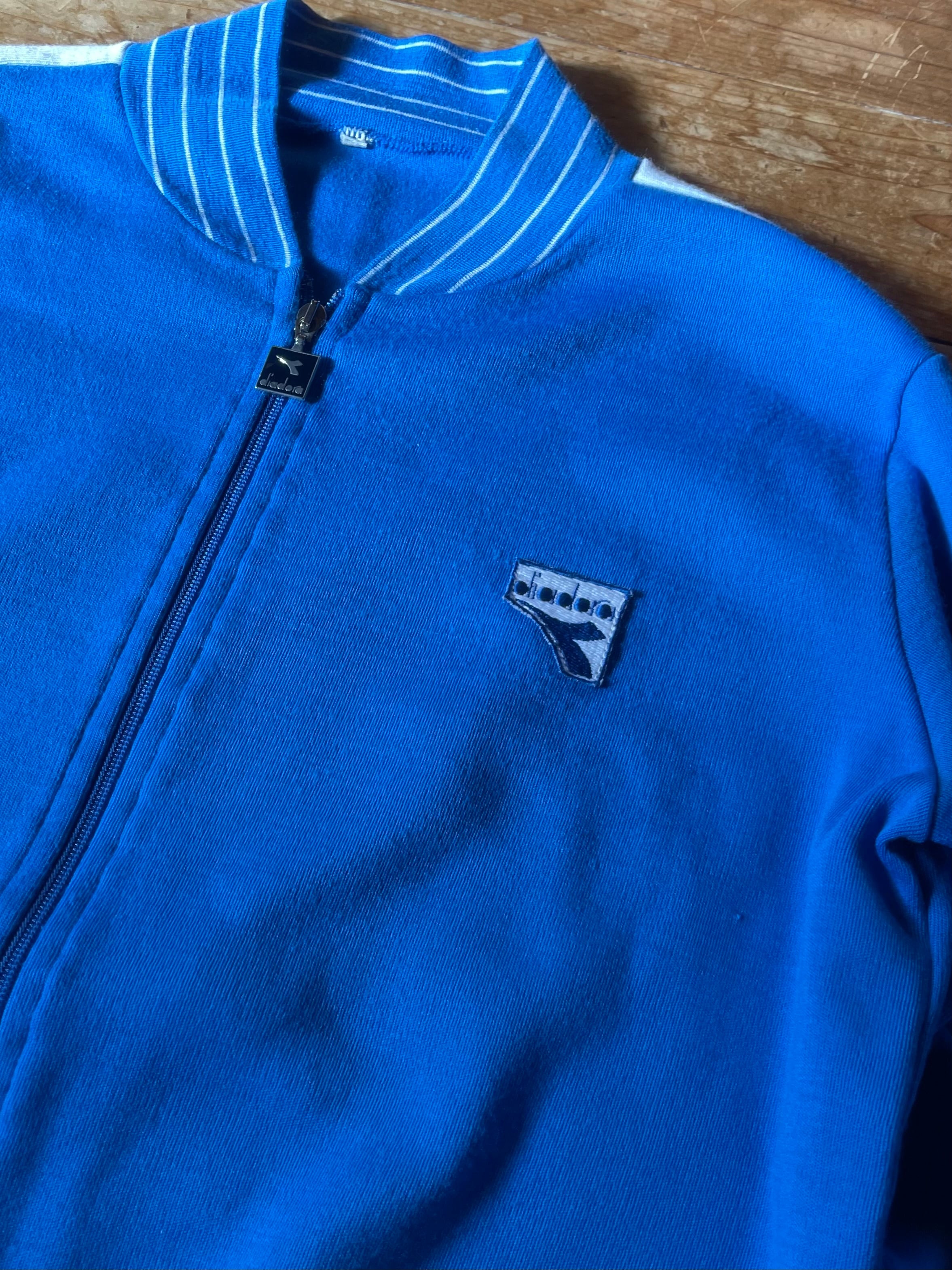 80~90's DIADORA ノーカラートラックジャケット ユーロ古着 made in